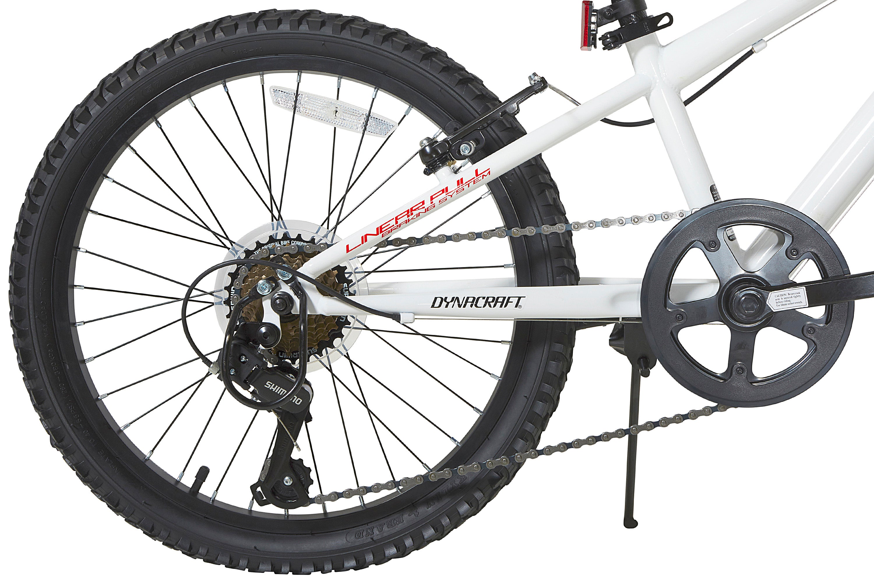Dynacraft Throttle 20 Inch Kids Bike - White