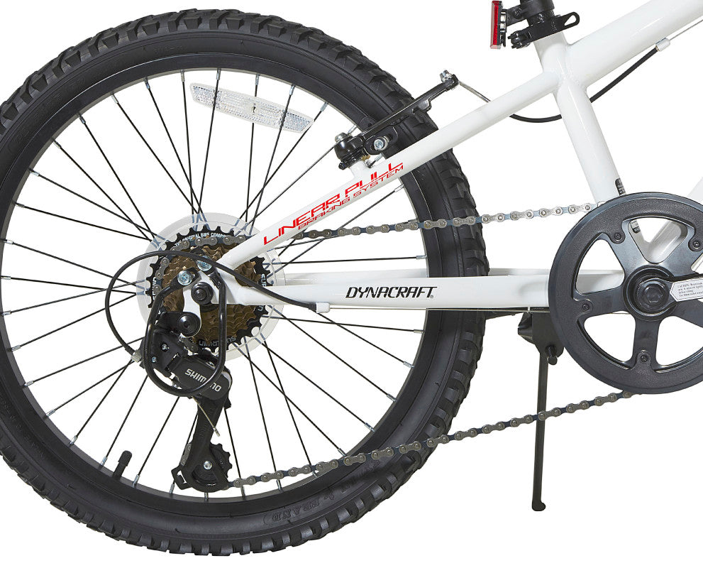 Dynacraft Throttle 20 Inch Kids Bike - White