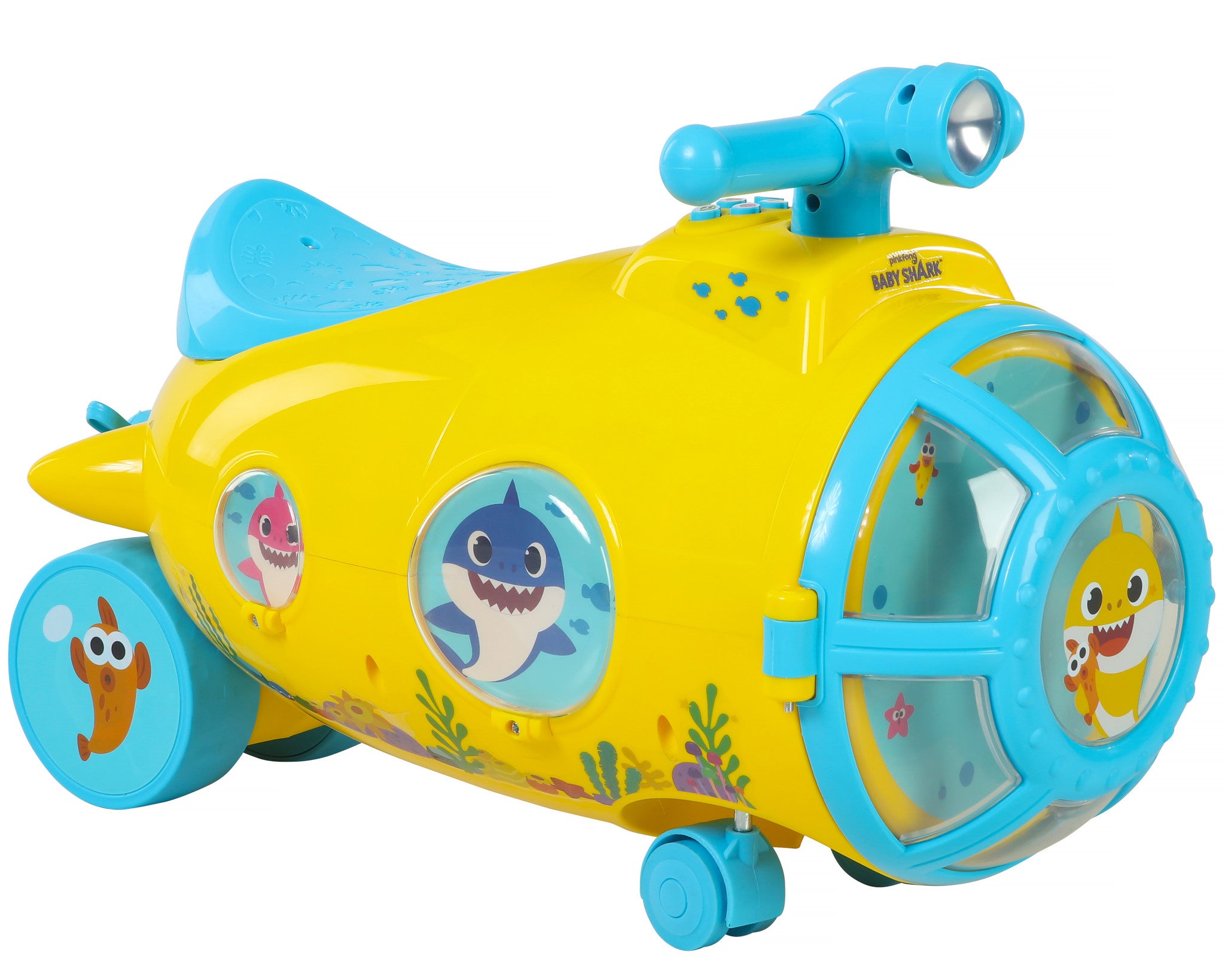 Dynacraft Baby Shark Submarine Foot to Floor Ride on Dynacraft Wheels